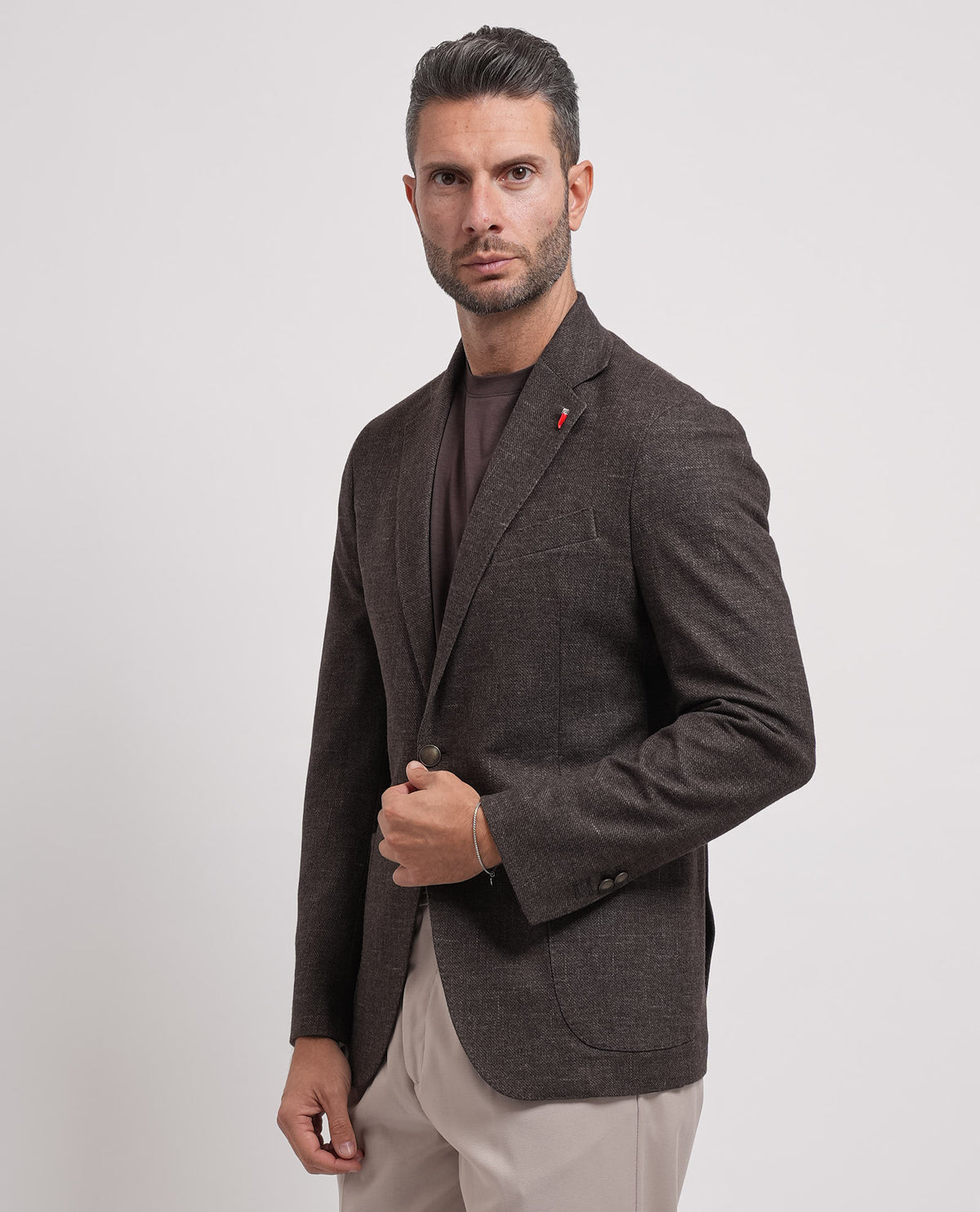 Giacca uomo Mulish monopetto con microtrama 