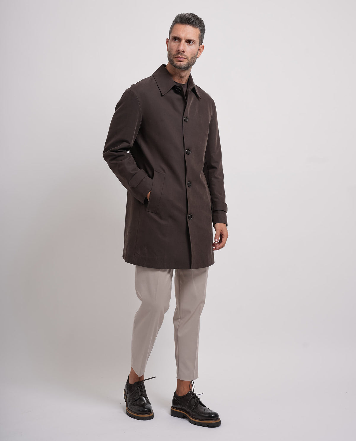 Cappotto lungo classico uomo Mulish con bottoni 