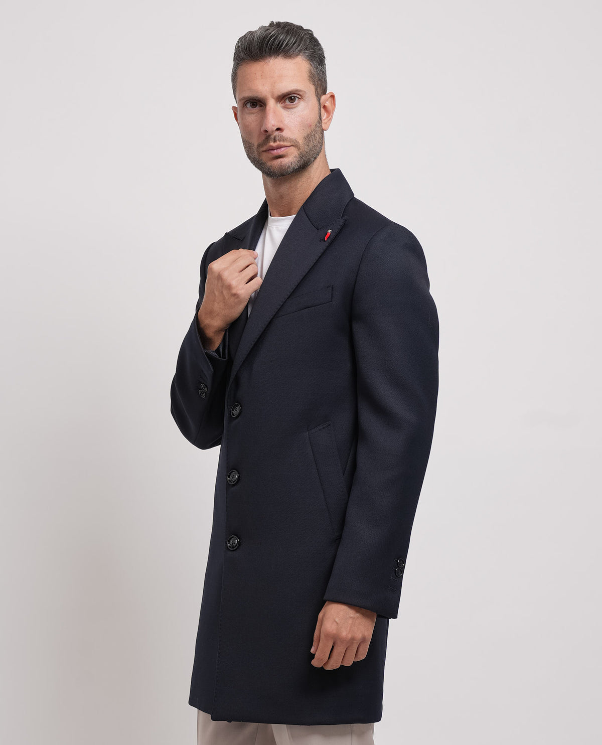 Cappotto classico uomo Mulish con spilletta 