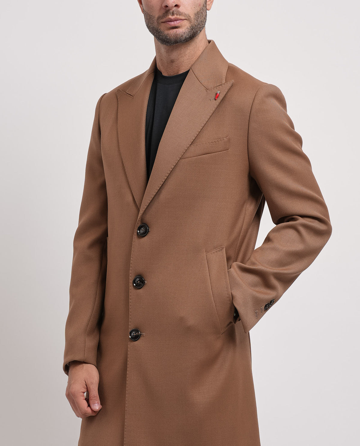 Cappotto classico uomo Mulish con spilletta 