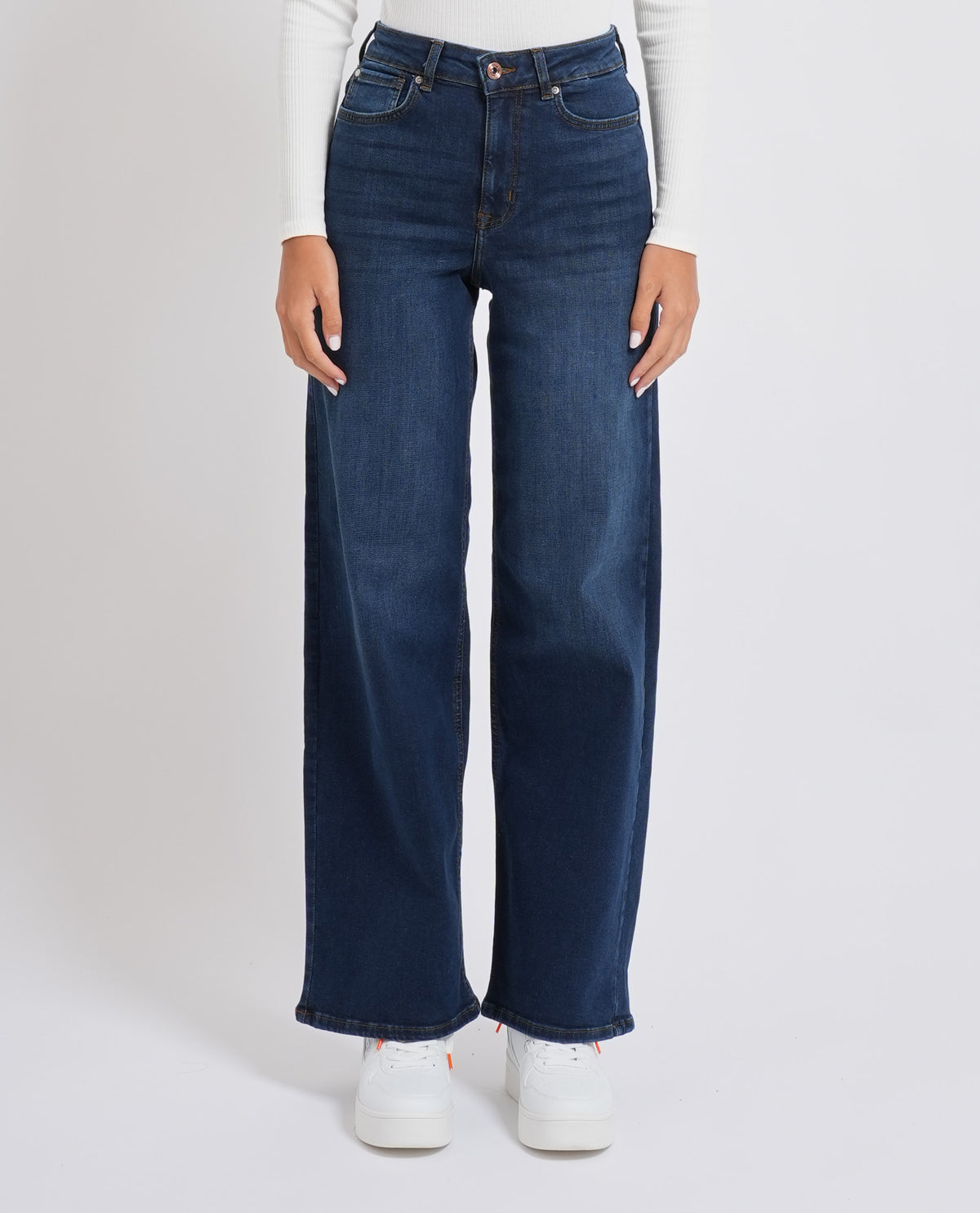 Jeans donna Only a vita alta wide leg 