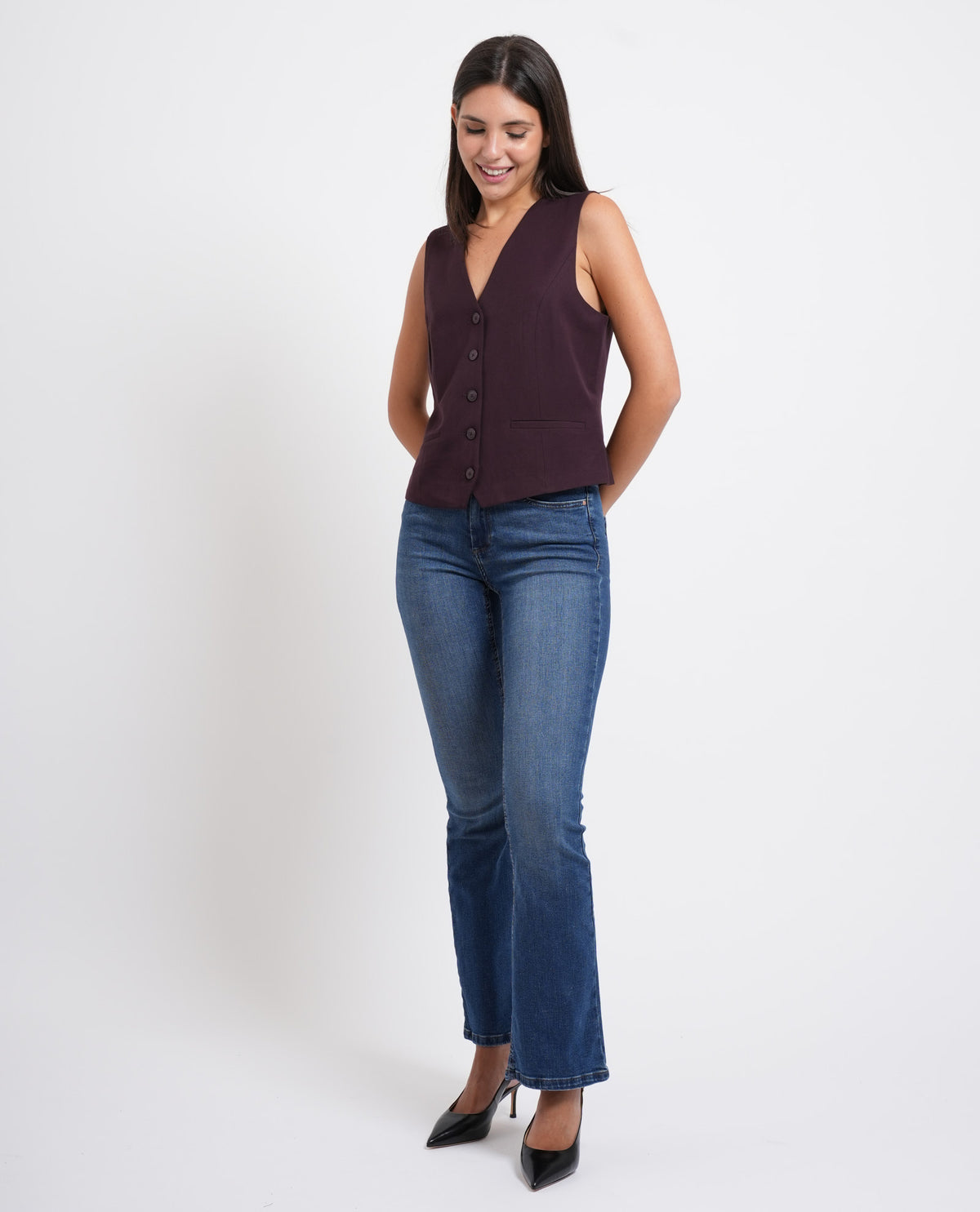 Gilet donna Only con bottoni 