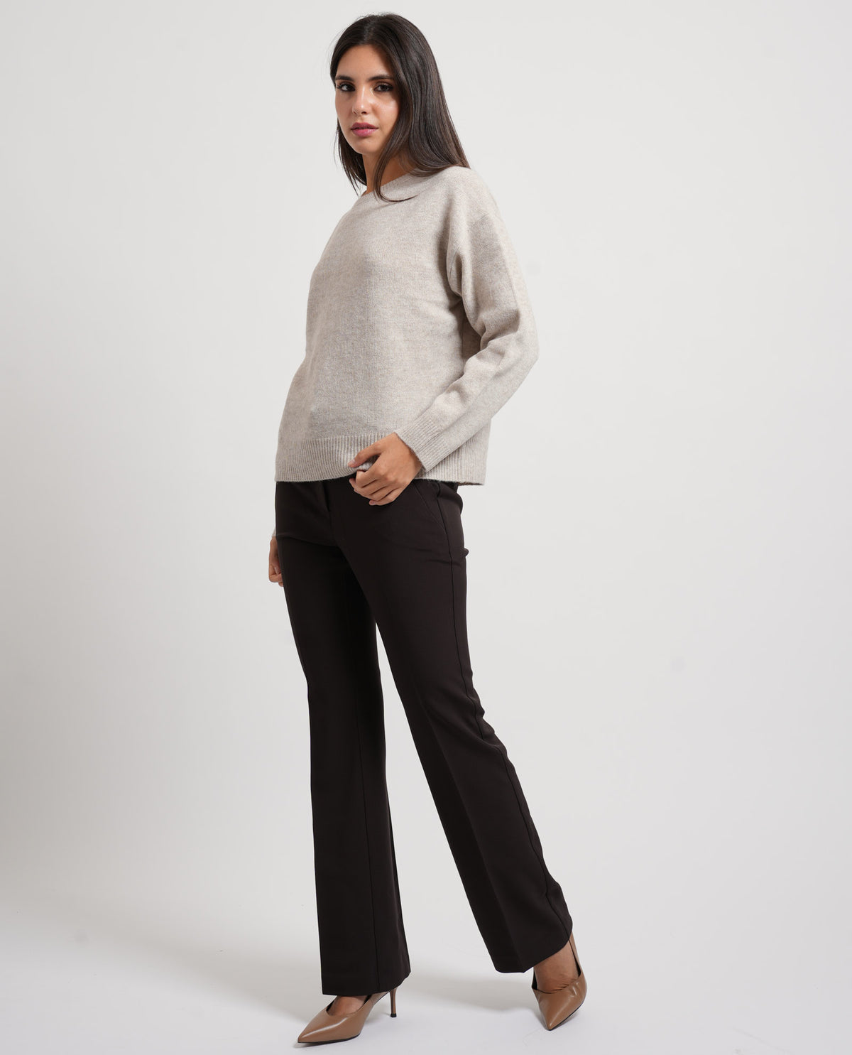 Maglione donna Only girocollo in misto lana 
