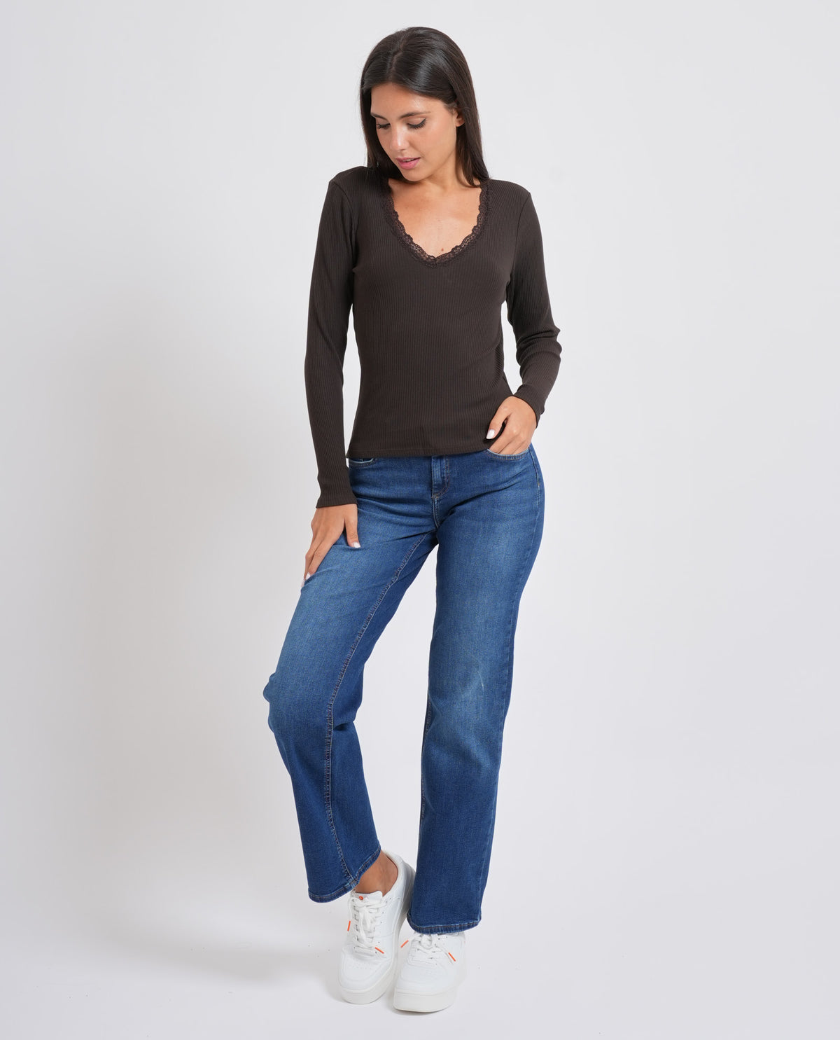 T-shirt donna Only con dettagli in pizzo 