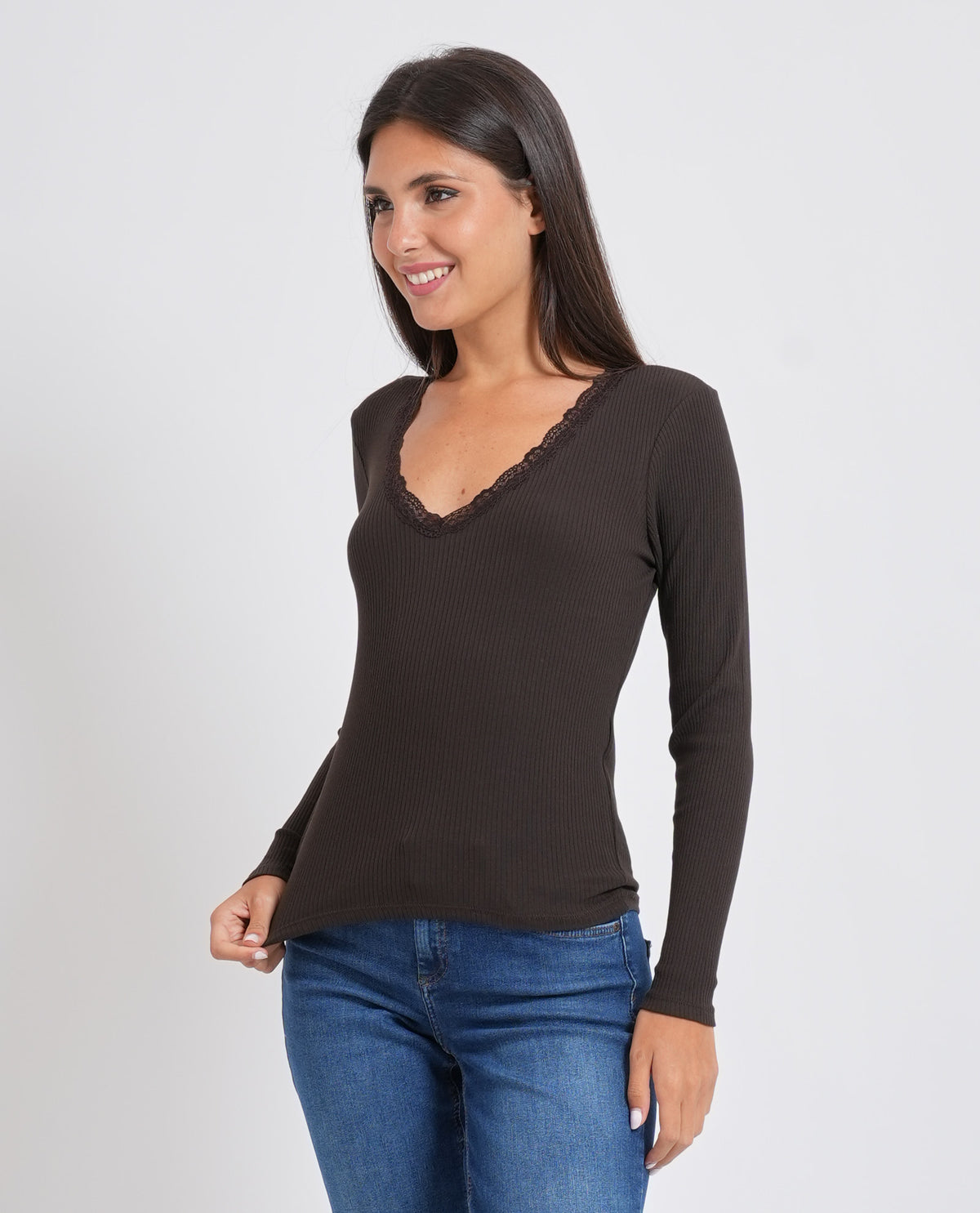 T-shirt donna Only con dettagli in pizzo 