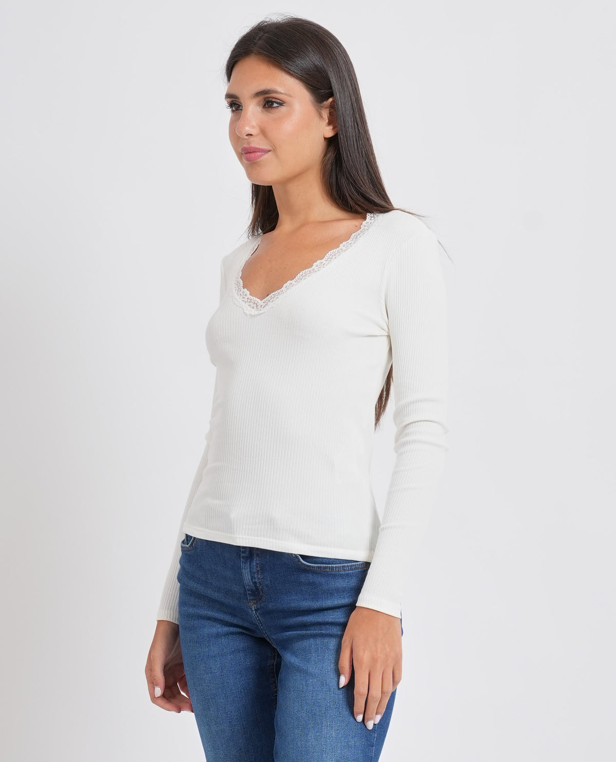 T-shirt donna Only con dettagli in pizzo 