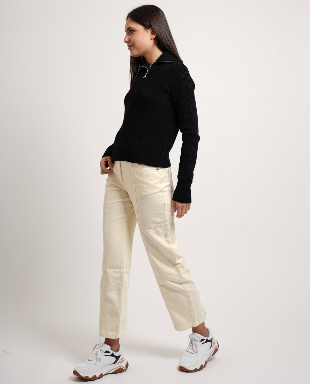 Maglione Patrizia Pepe con zip asimmetrica 