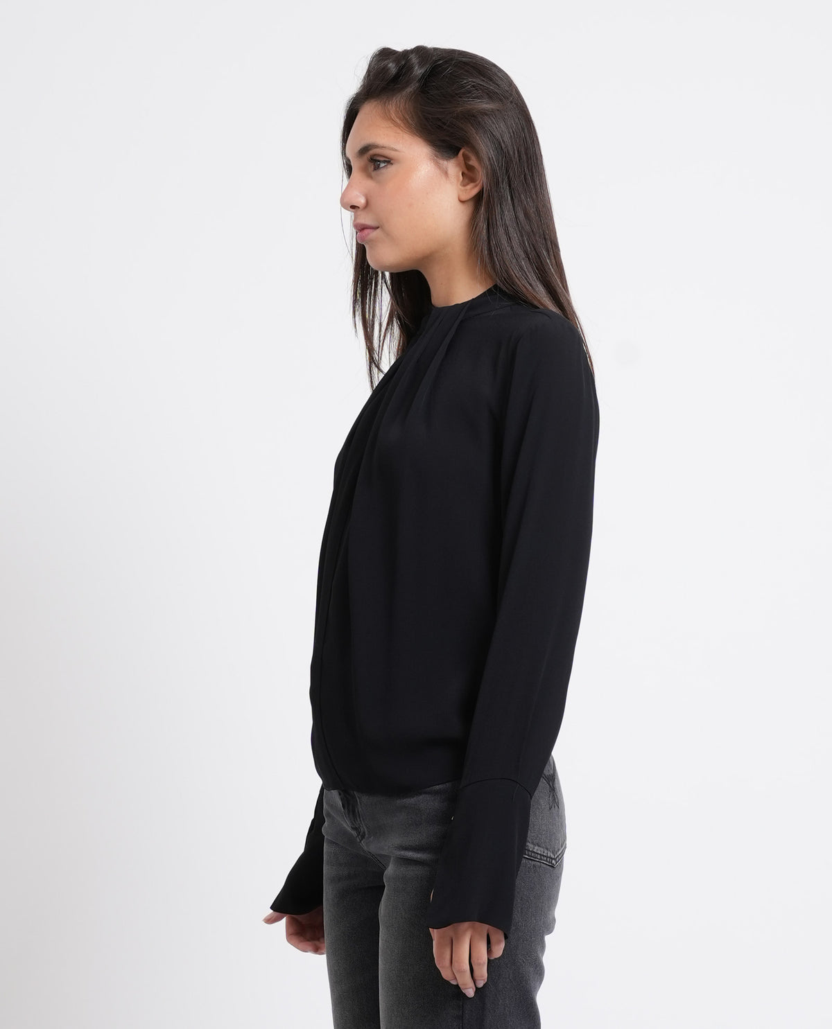 Blusa fluida donna Patriza Pepe con collo drappeggiato 