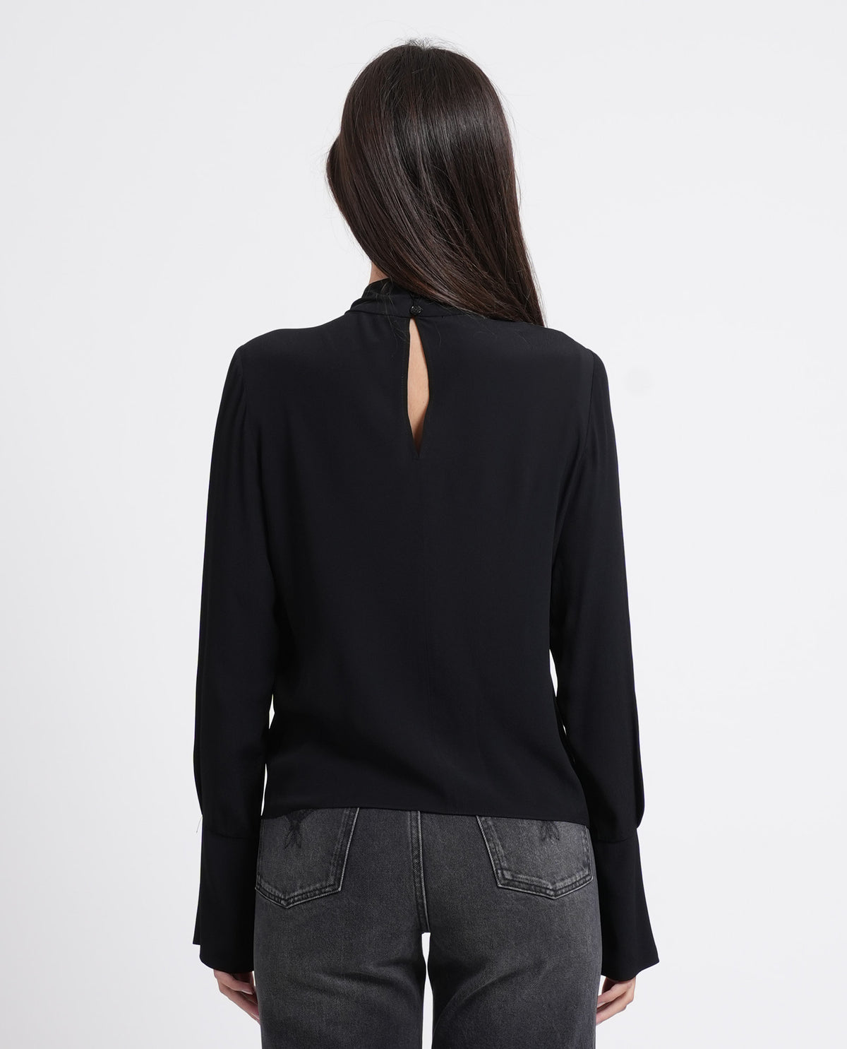 Blusa fluida donna Patriza Pepe con collo drappeggiato 