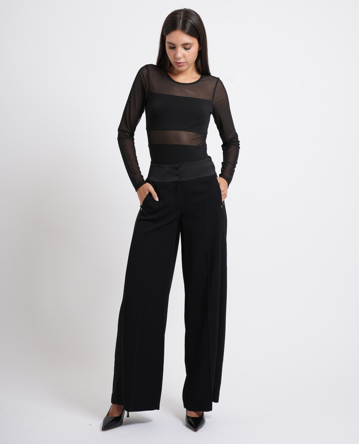 Pantaloni palazzo Patrizia Pepe color block 