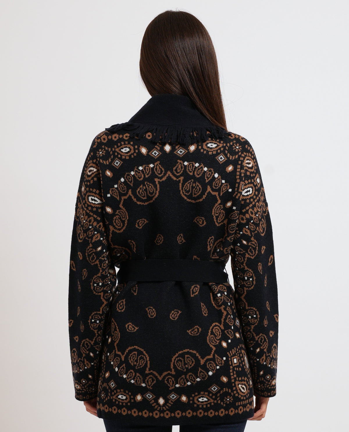 Cardigan jacquard con frange donna Pennyblack 