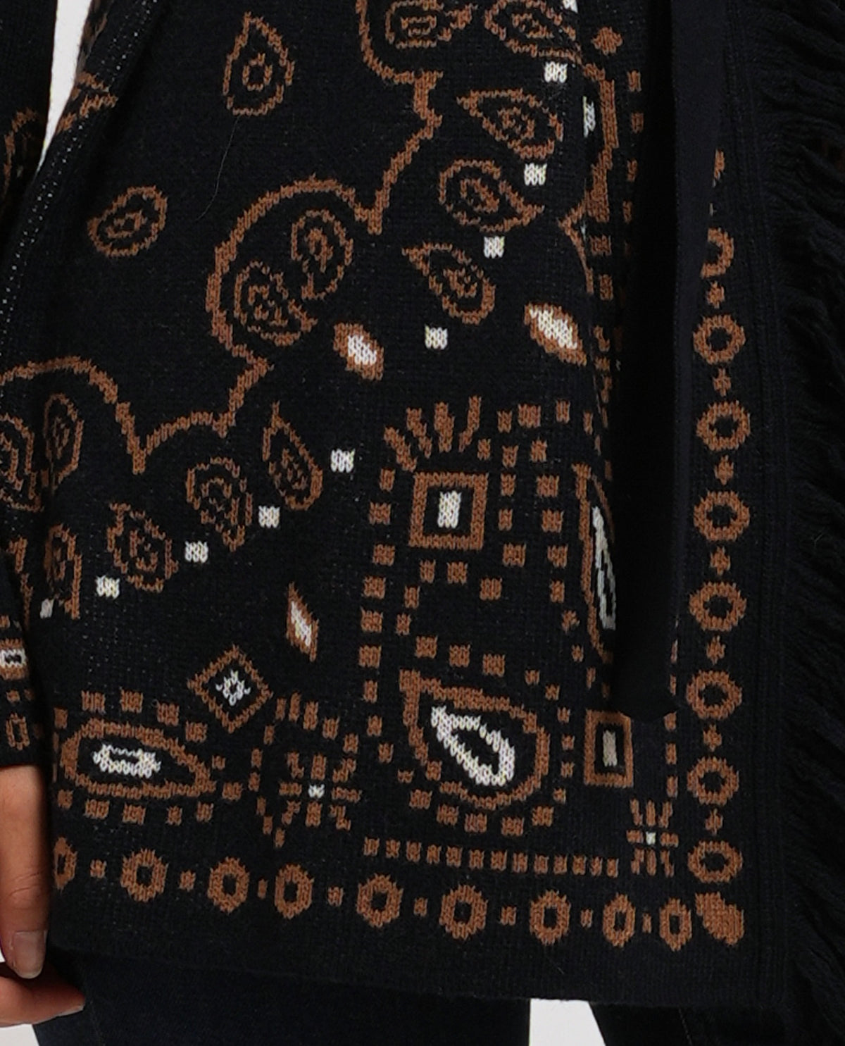 Cardigan jacquard con frange donna Pennyblack 