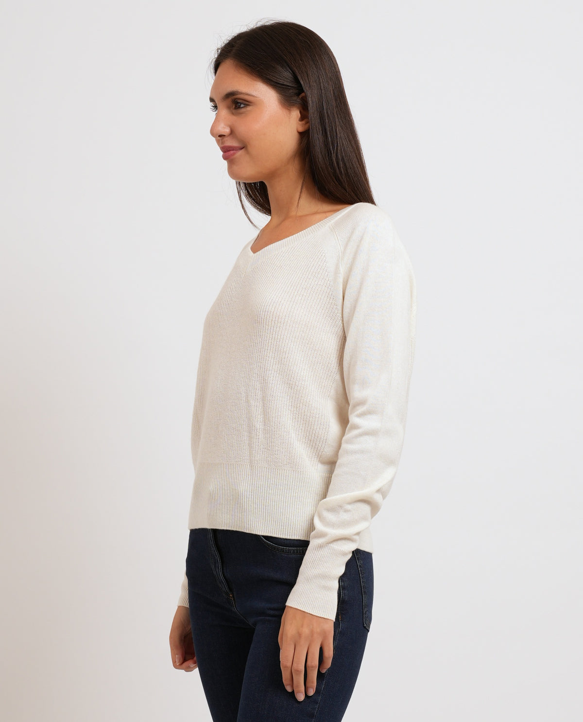 Maglia scollo a V a mix di punti donna Pennyblack 