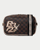 R372 clutch bag with back pocket and shoulder strap