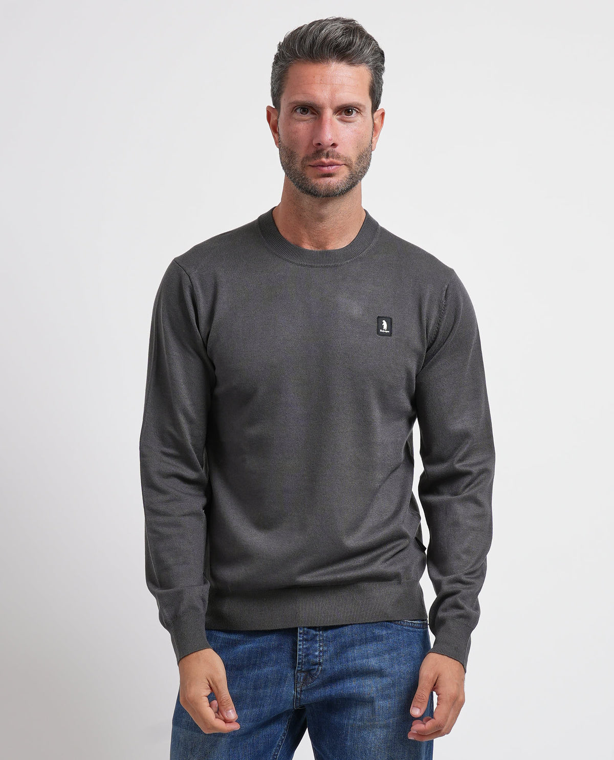 Maglione uomo Refrigue girocollo con logo 