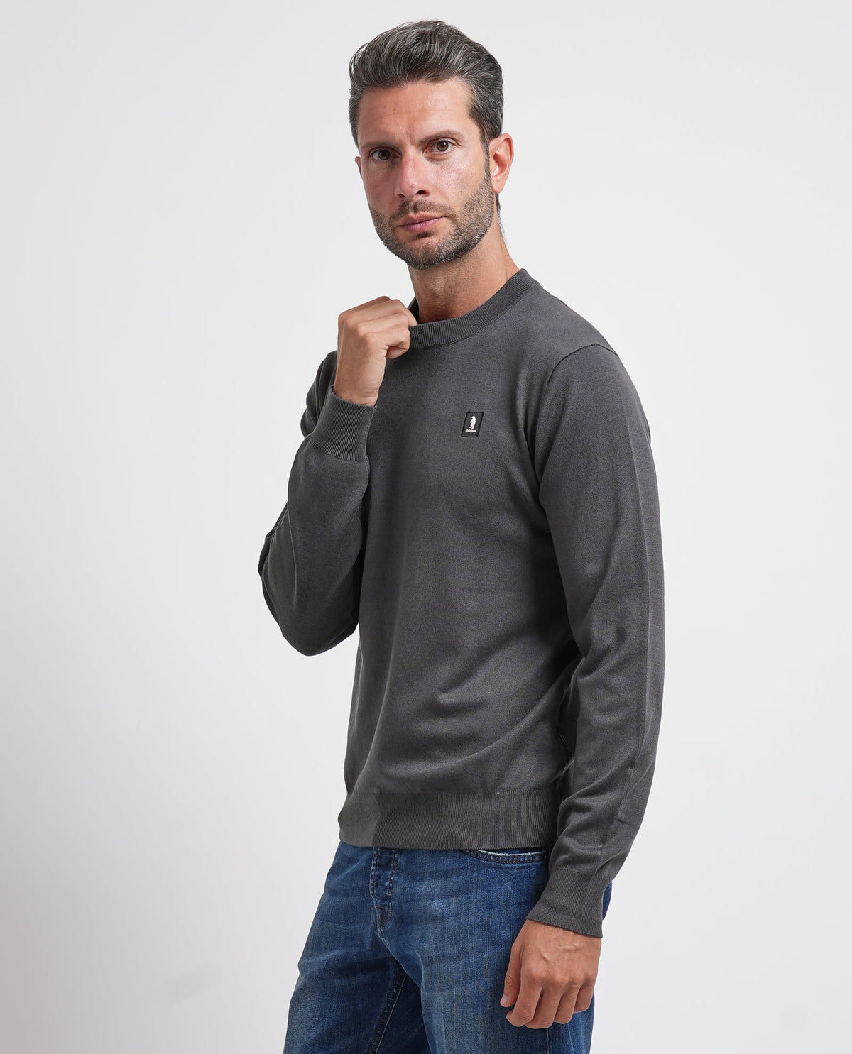 Maglione uomo Refrigue girocollo con logo 