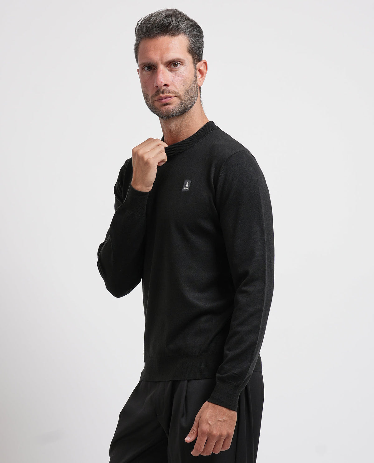 Maglione uomo Refrigue girocollo con logo 