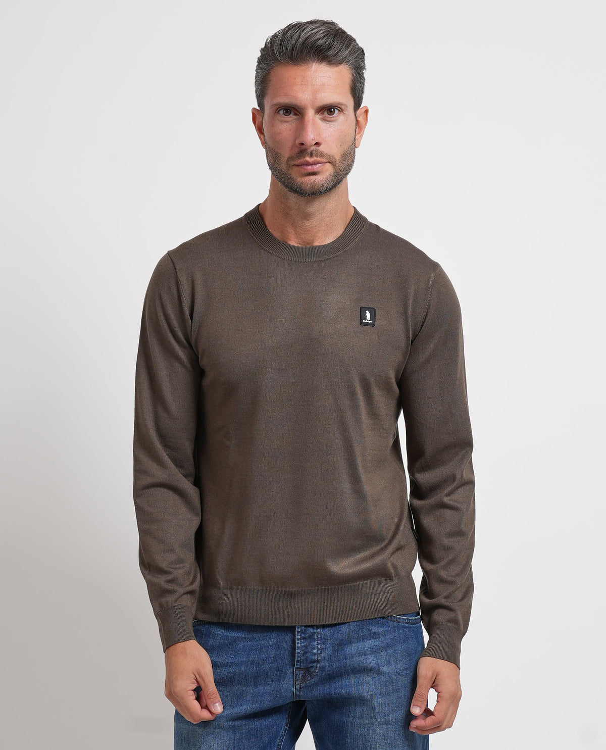Maglione uomo Refrigue girocollo con logo 