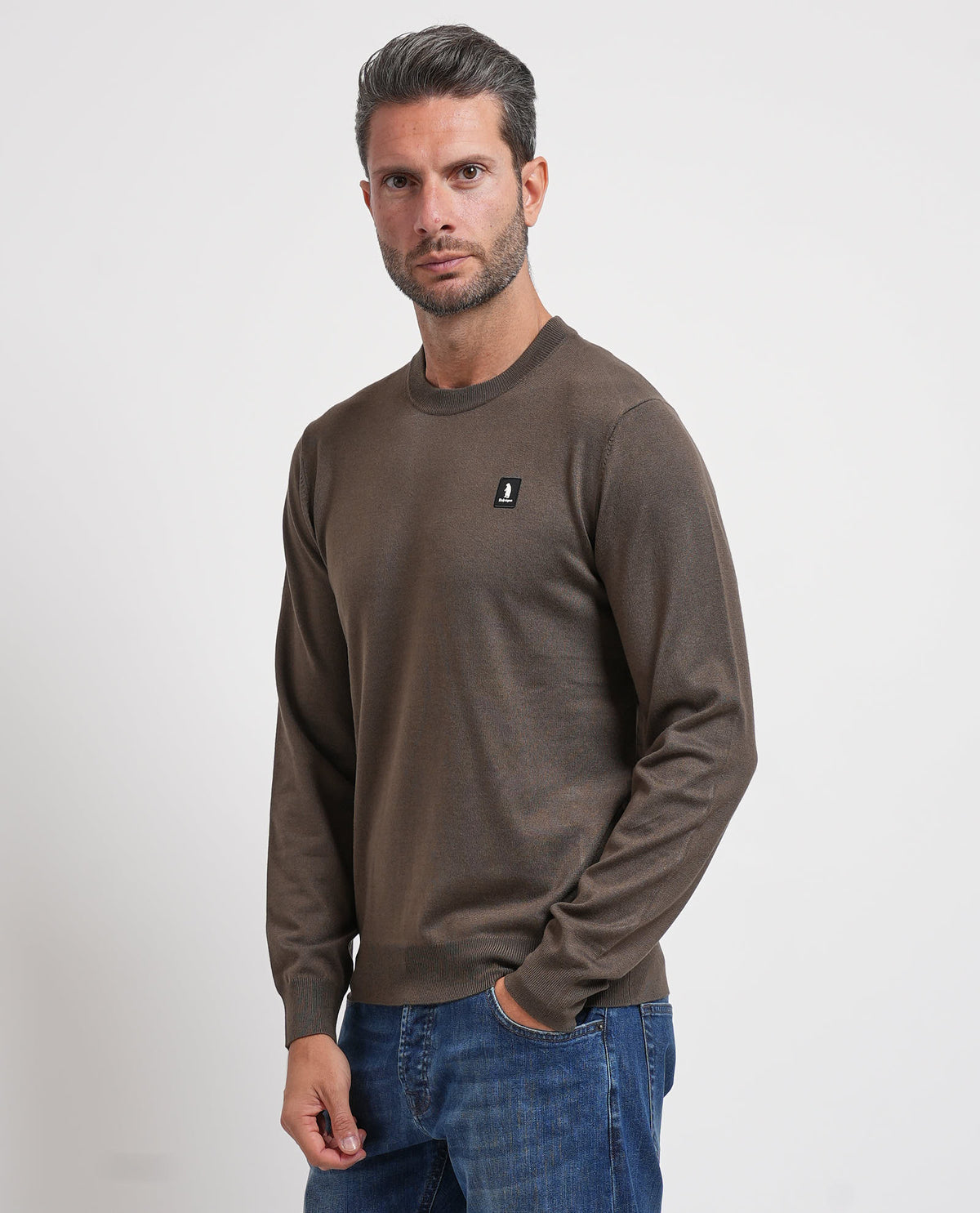 Maglione uomo Refrigue girocollo con logo 