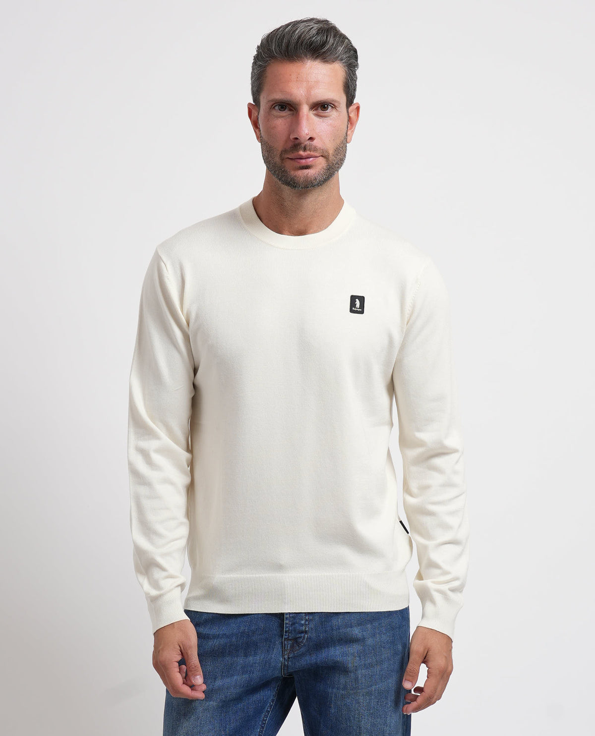 Maglione uomo Refrigue girocollo con logo 