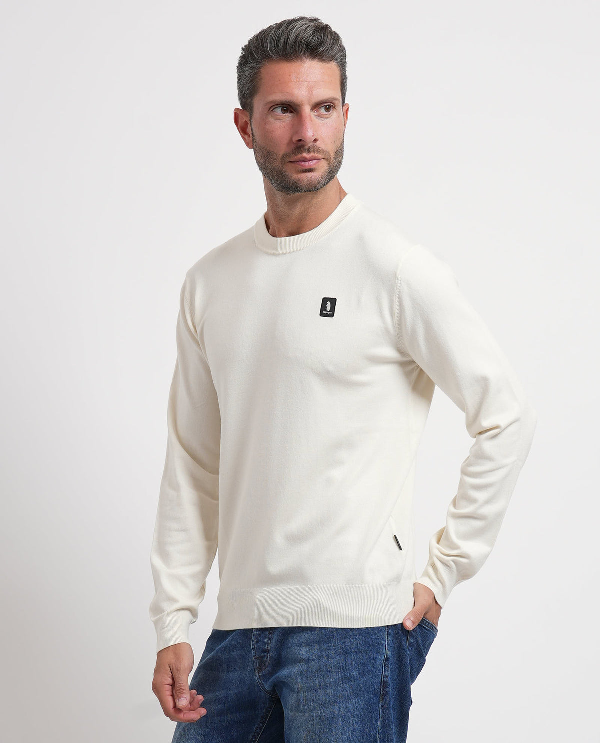 Maglione uomo Refrigue girocollo con logo 