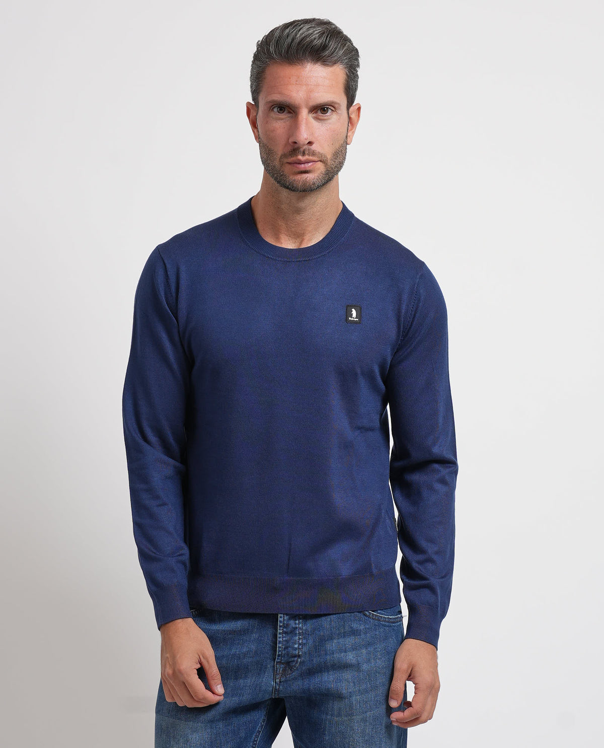 Maglione uomo Refrigue girocollo con logo 