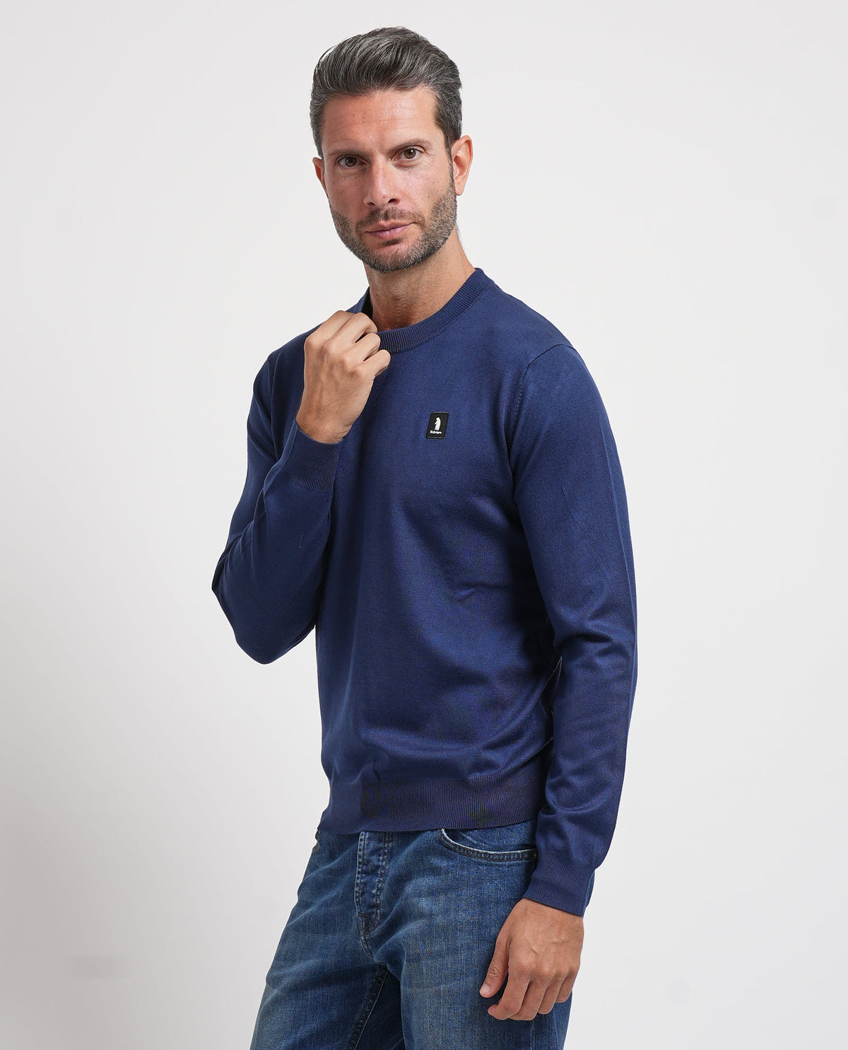 Maglione uomo Refrigue girocollo con logo 