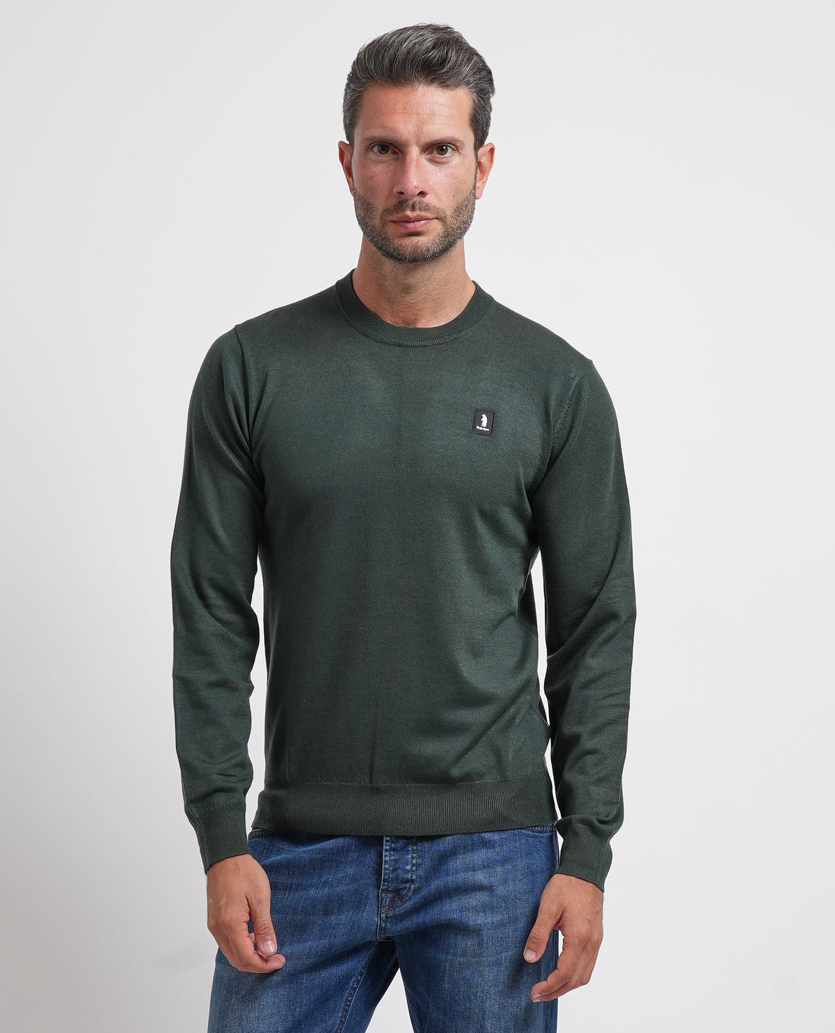 Maglione uomo Refrigue girocollo con logo 