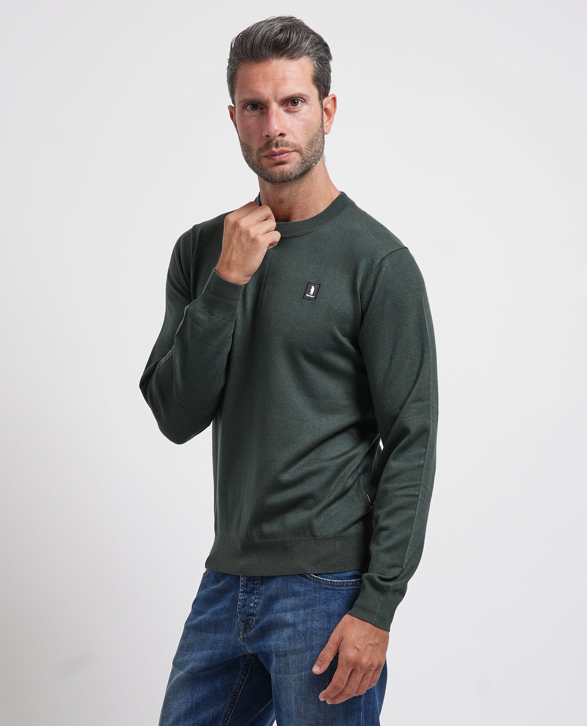 Maglione uomo Refrigue girocollo con logo 