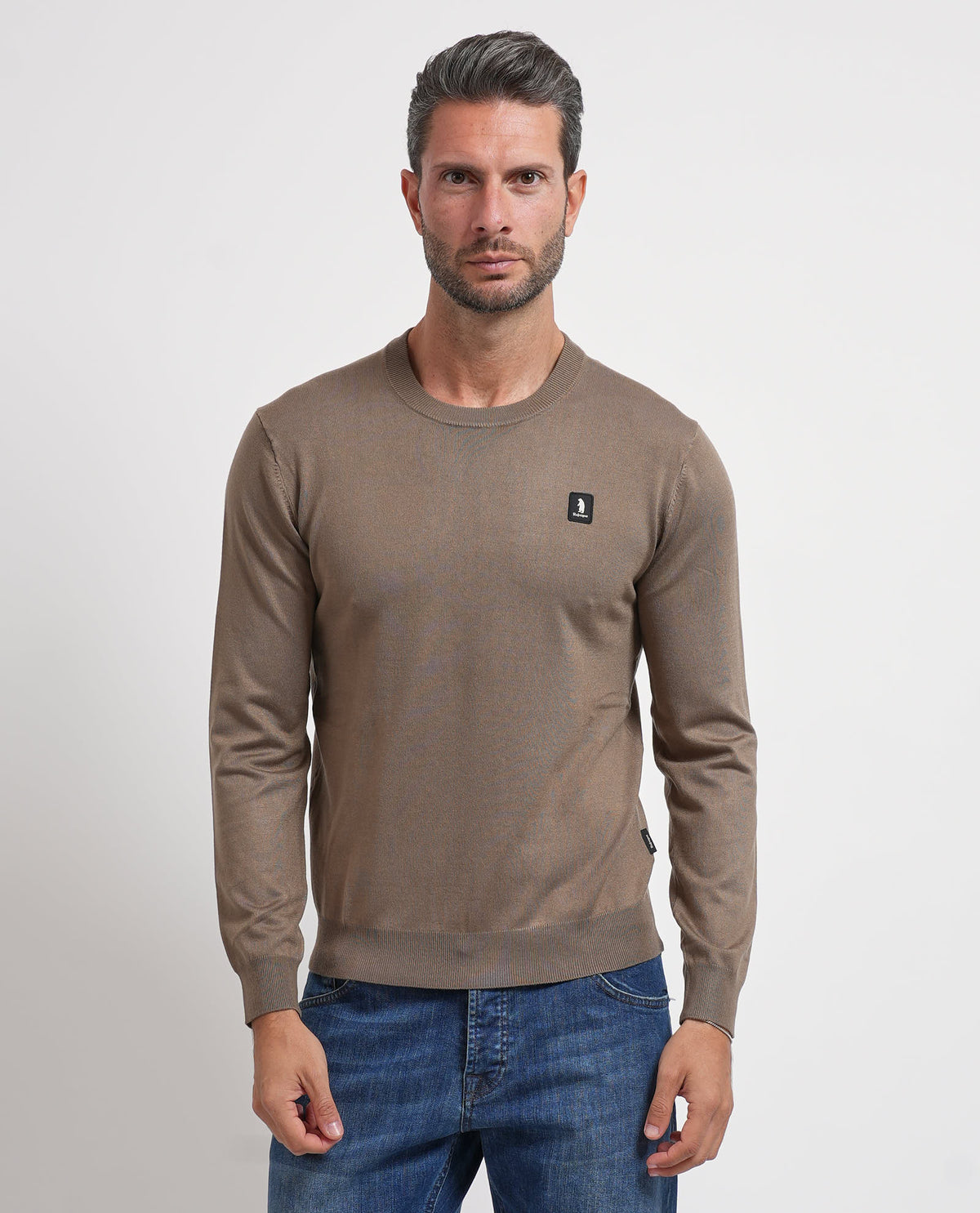Maglione uomo Refrigue girocollo con logo 