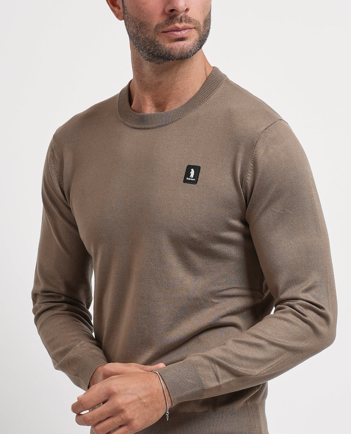 Maglione uomo Refrigue girocollo con logo 