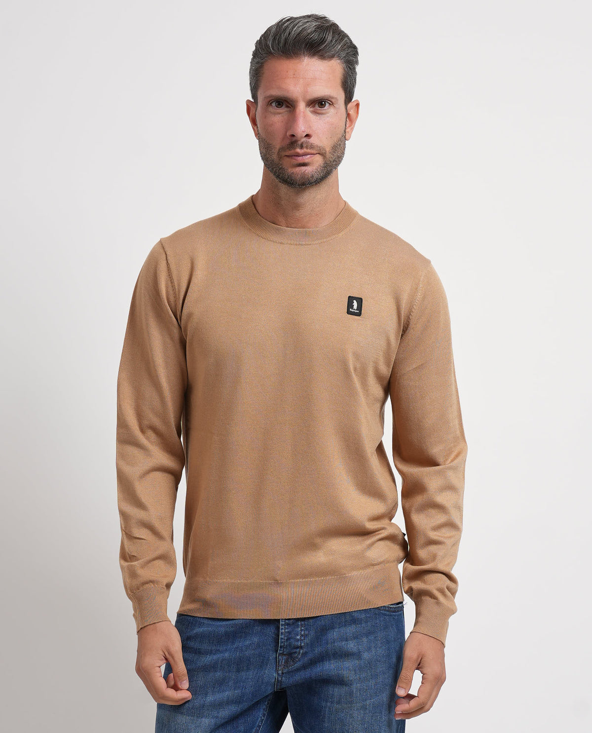 Maglione uomo Refrigue girocollo con logo 