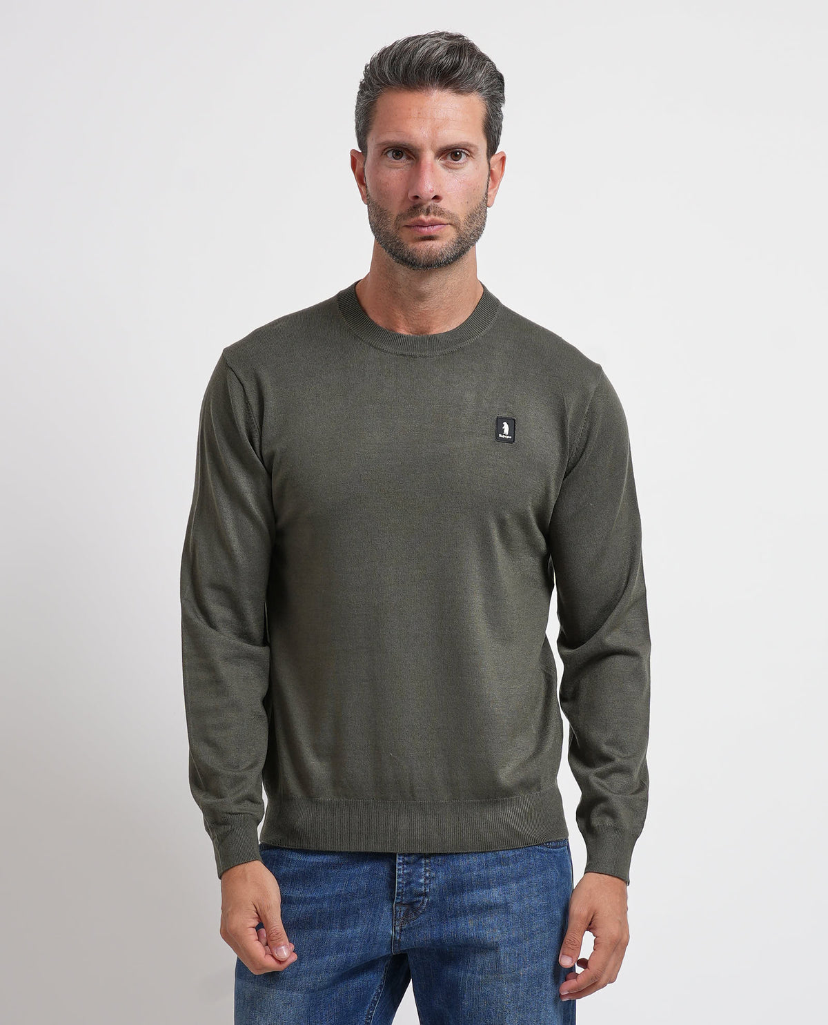 Maglione uomo Refrigue girocollo con logo 