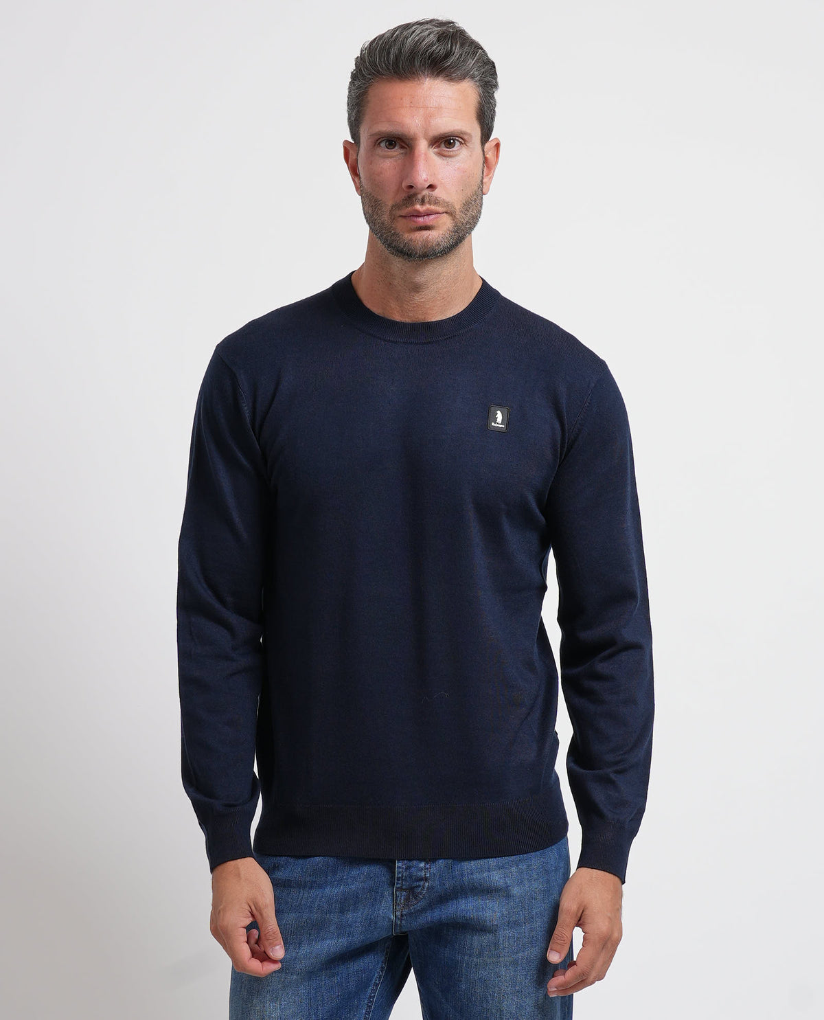 Maglione uomo Refrigue girocollo con logo 