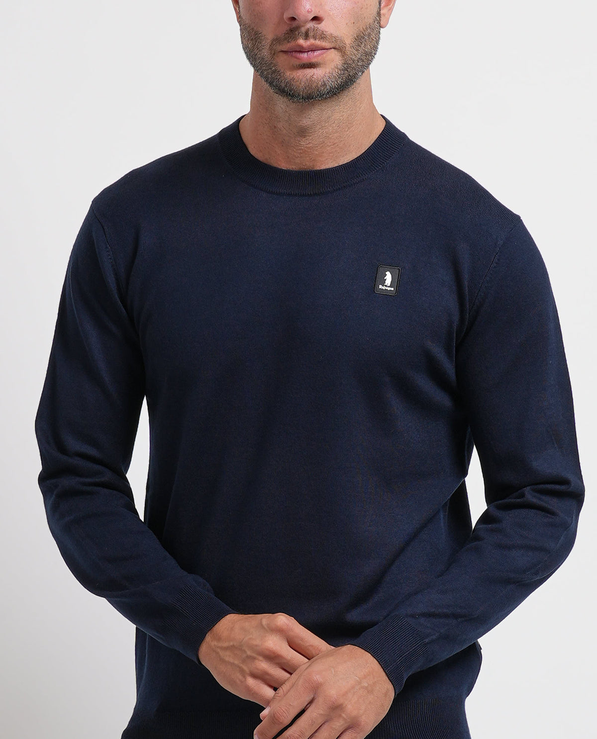 Maglione uomo Refrigue girocollo con logo 