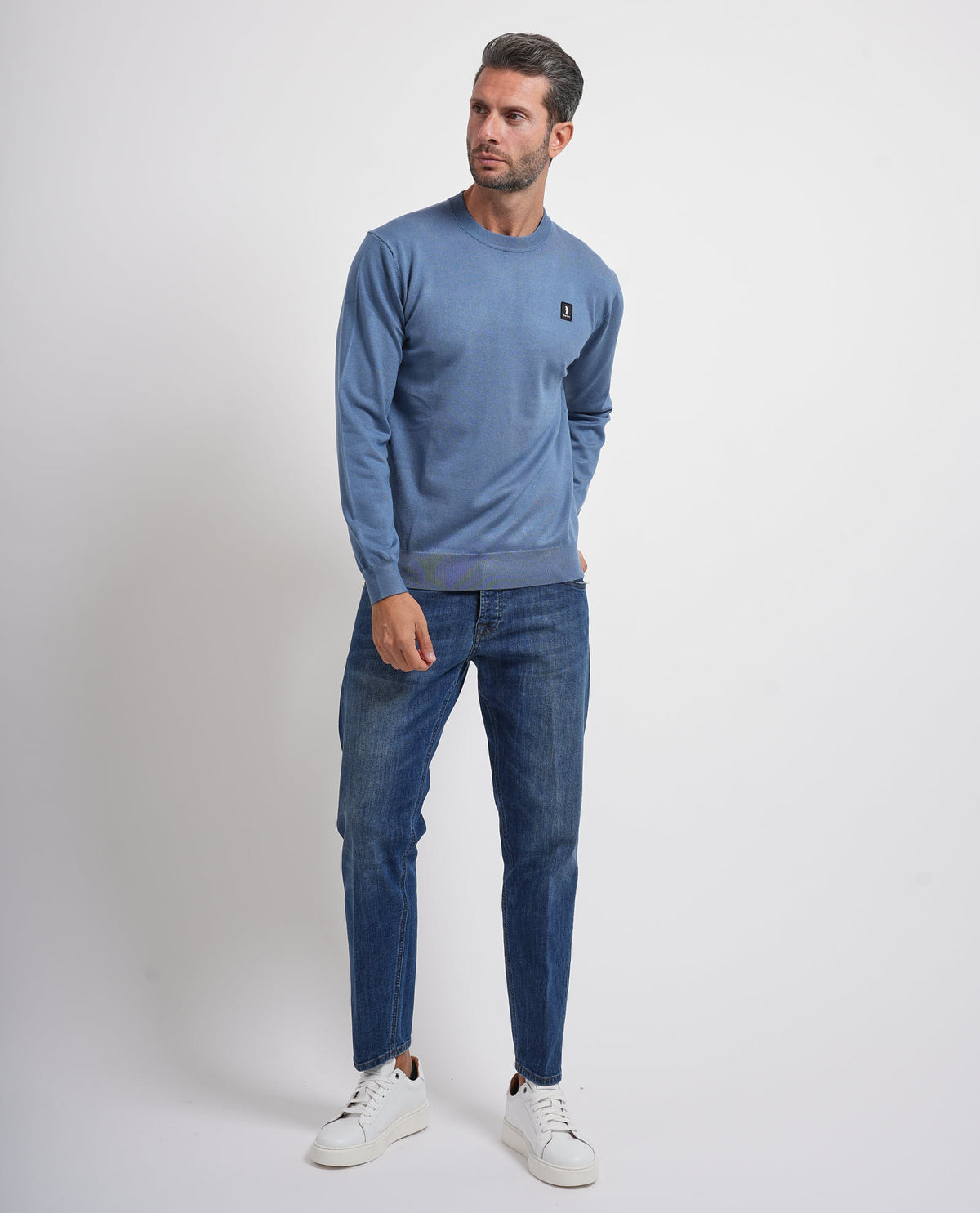 Maglione uomo Refrigue girocollo con logo 