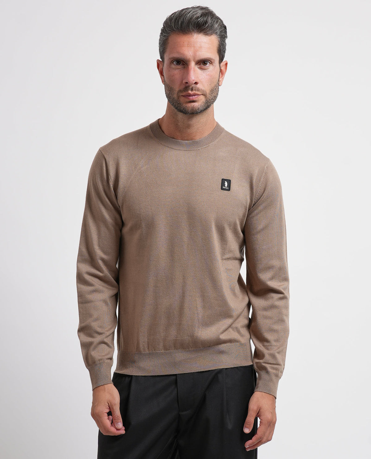 Maglione uomo Refrigue girocollo con logo 