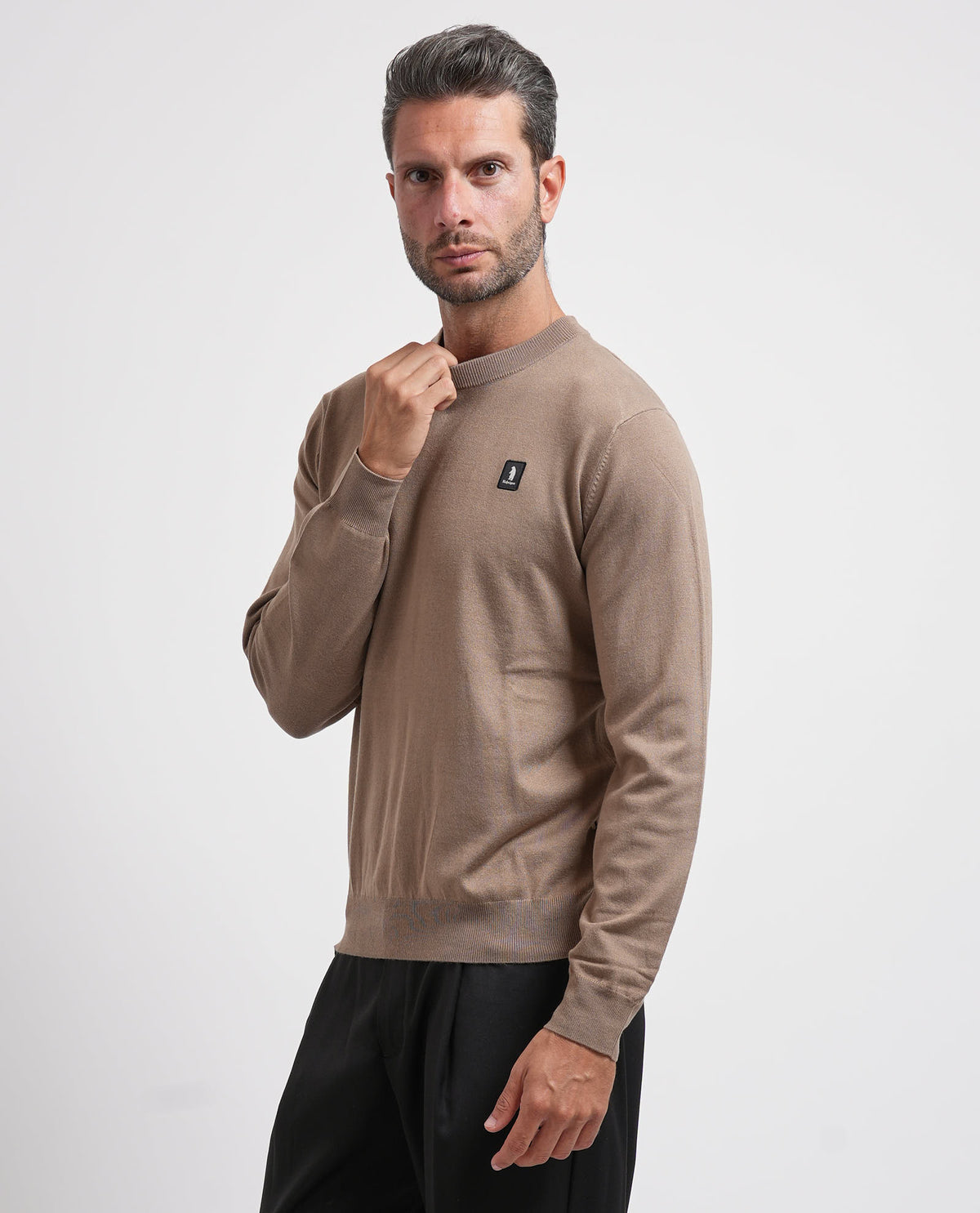 Maglione uomo Refrigue girocollo con logo 