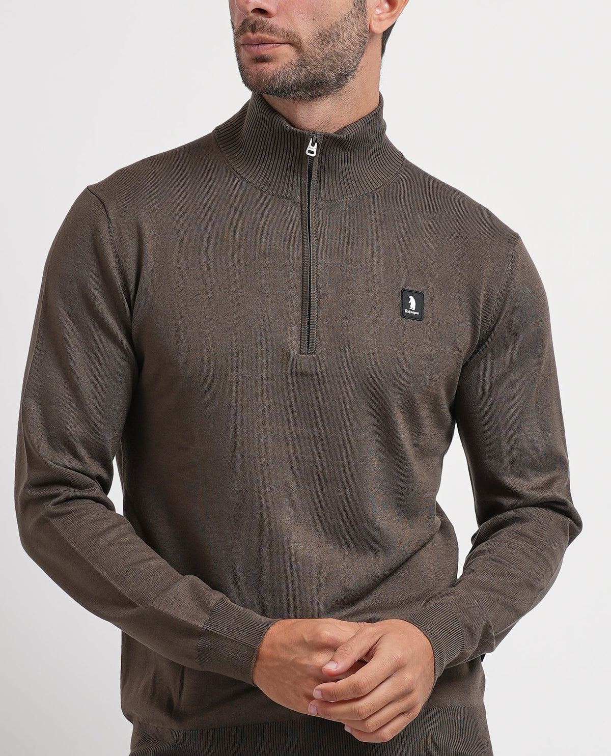 Maglione uomo Refrigue a collo alto e mezza zip 