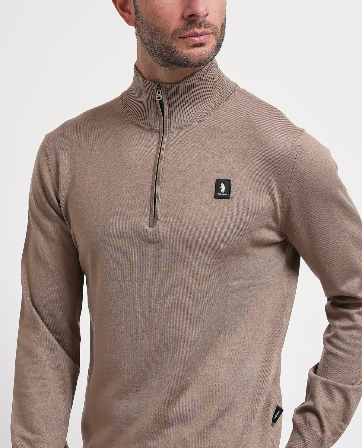 Maglione uomo Refrigue a collo alto e mezza zip 