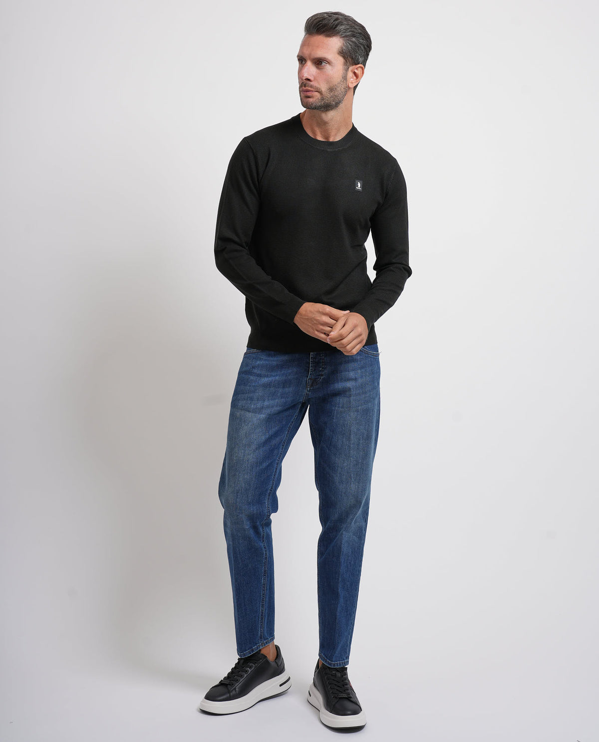 Maglione uomo Refrigue girocollo con logo 