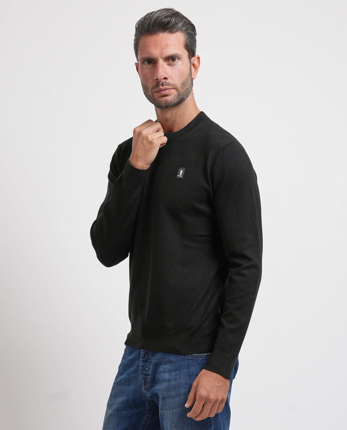 Maglione uomo Refrigue girocollo con logo 