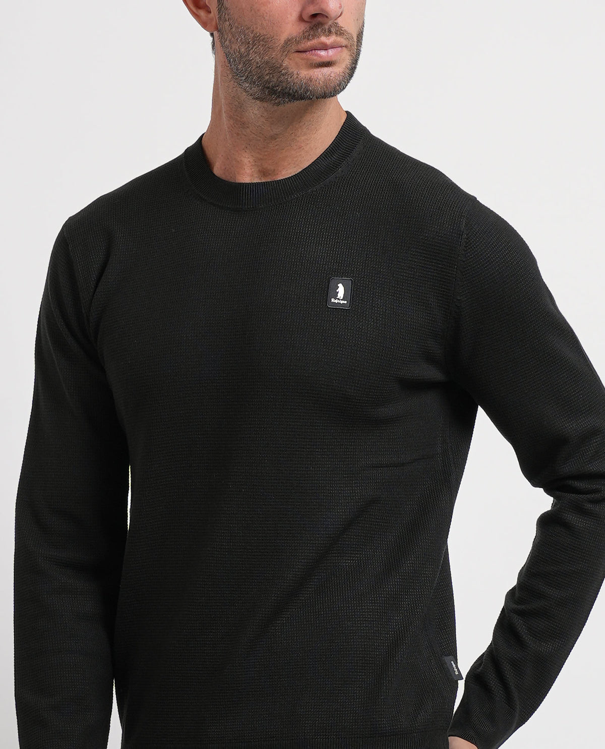 Maglione uomo Refrigue girocollo con logo 