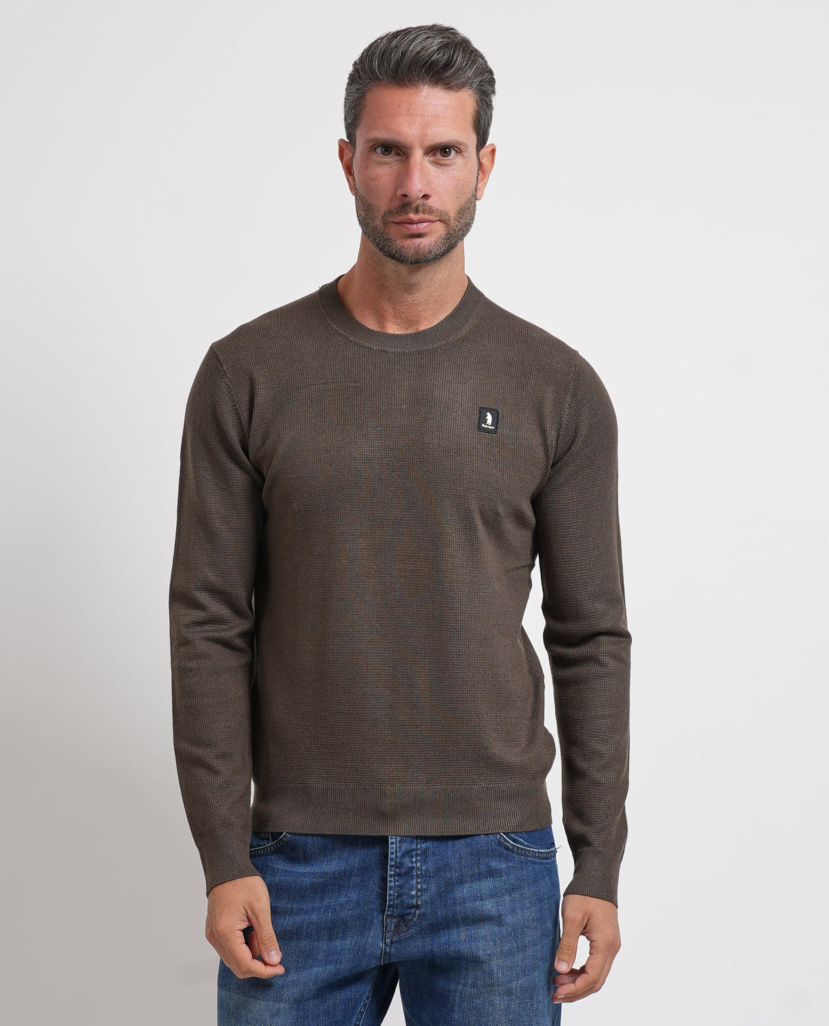 Maglione uomo Refrigue girocollo con logo 