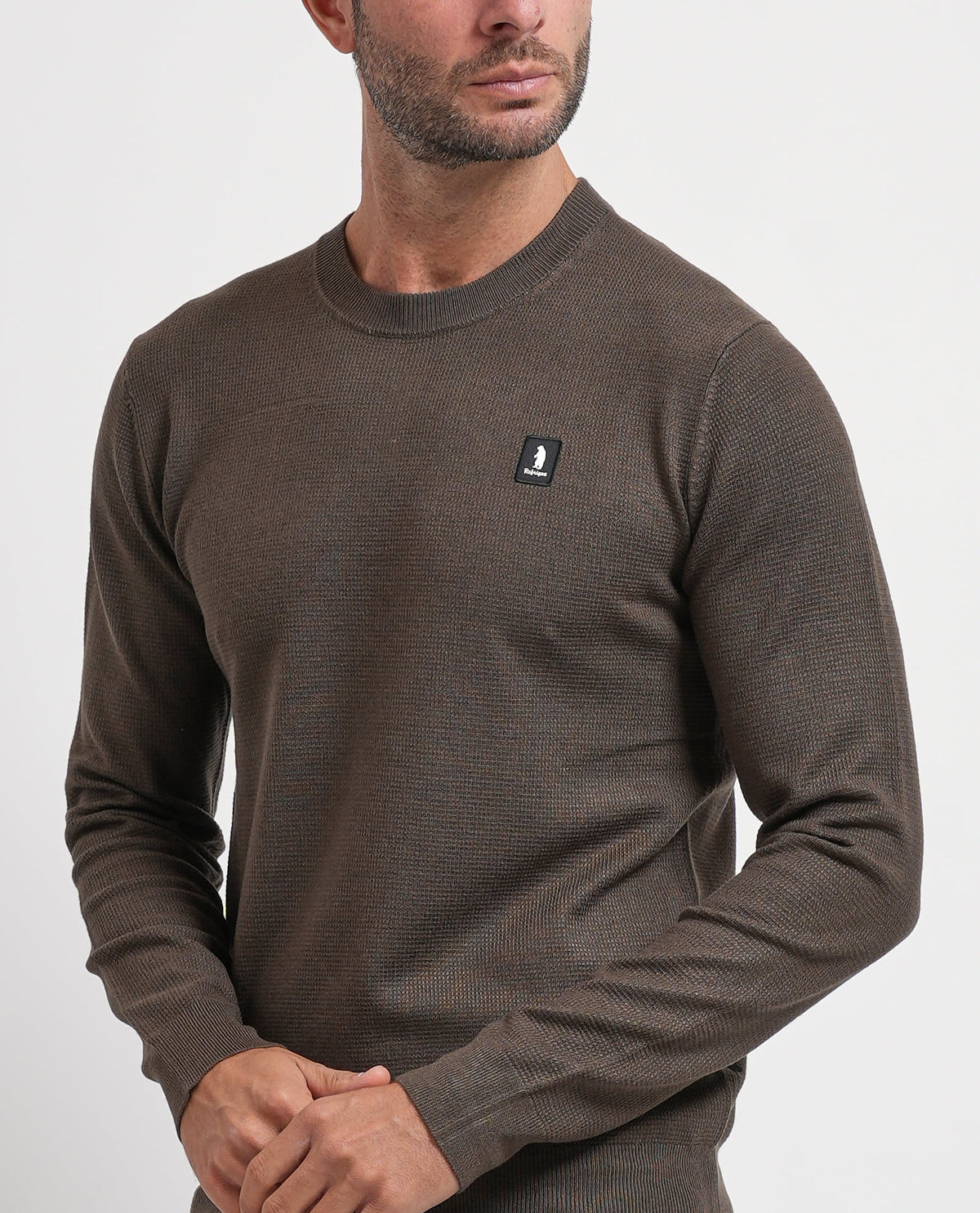 Maglione uomo Refrigue girocollo con logo 
