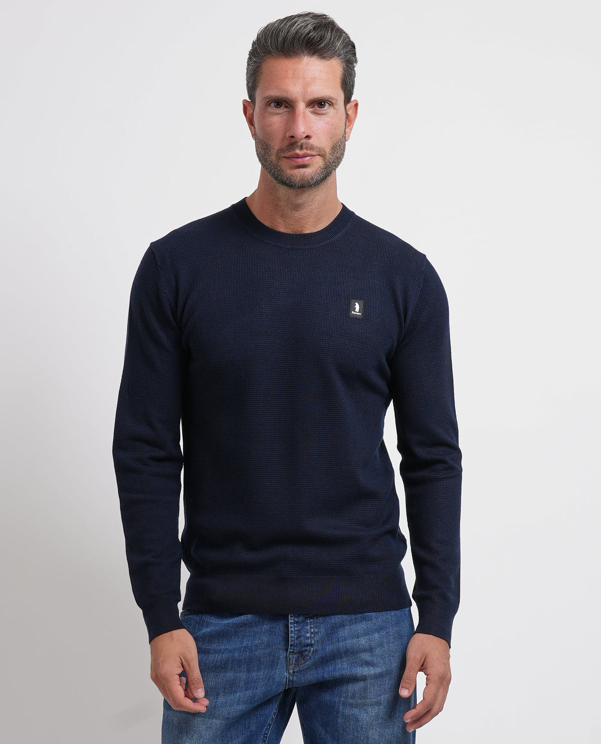 Maglione uomo Refrigue girocollo con logo 