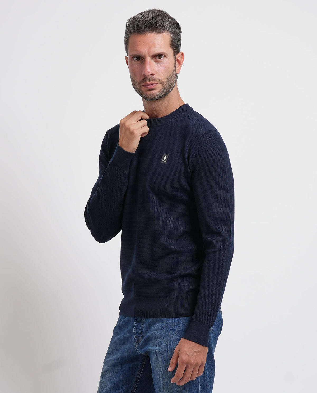 Maglione uomo Refrigue girocollo con logo 