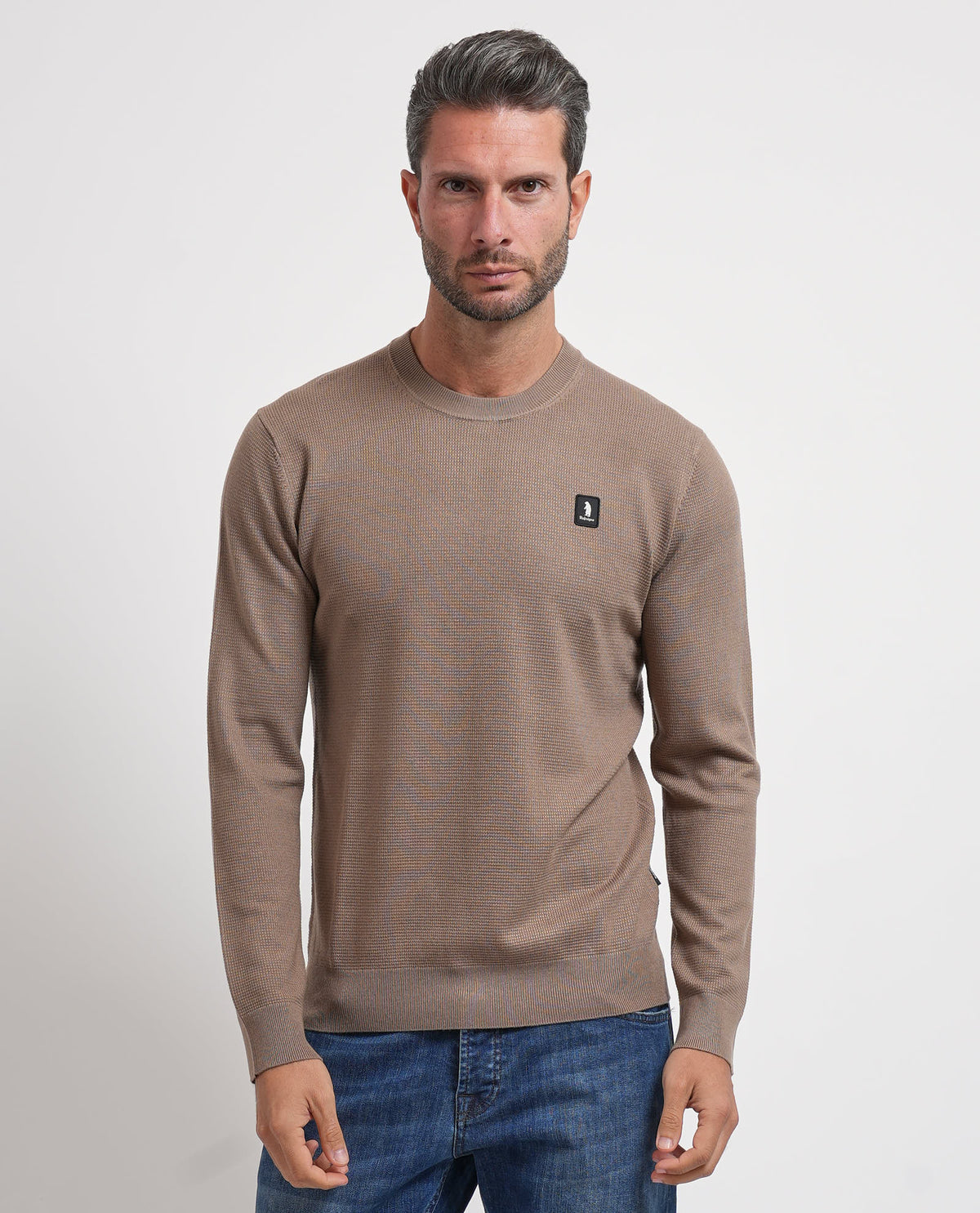 Maglione uomo Refrigue girocollo con logo 