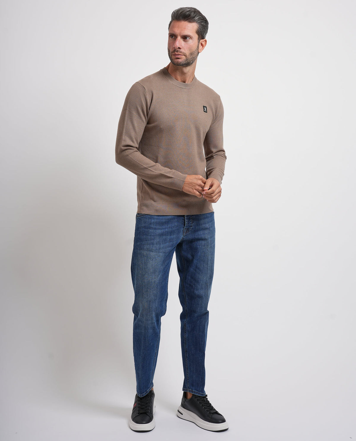 Maglione uomo Refrigue girocollo con logo 