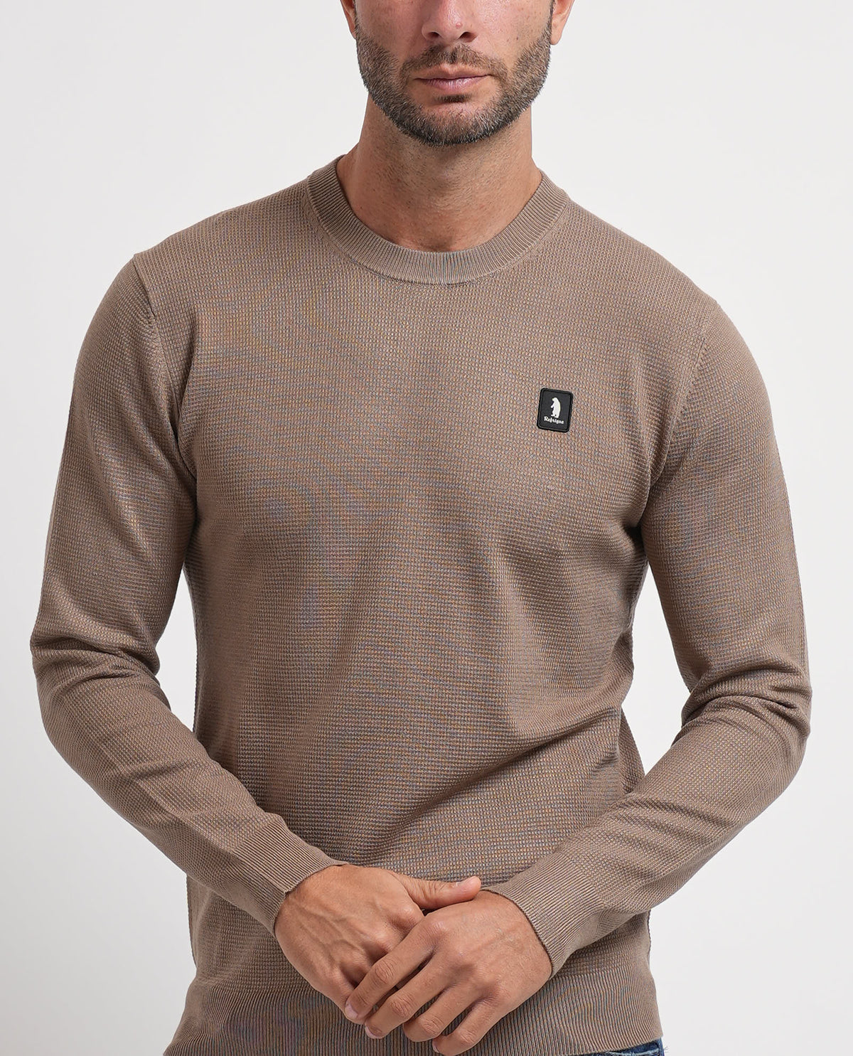 Maglione uomo Refrigue girocollo con logo 